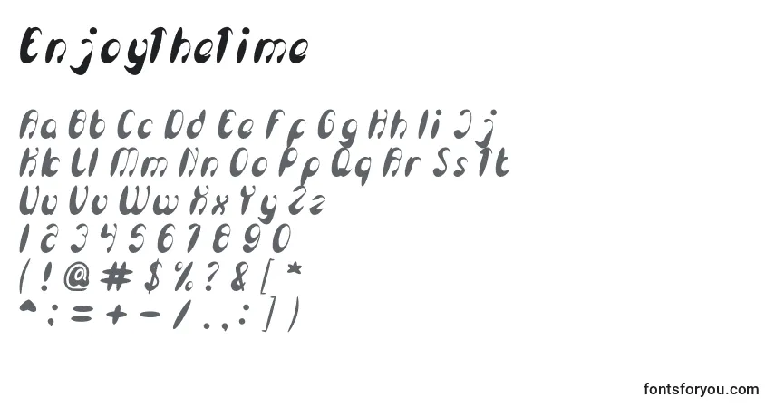 Schriftart EnjoyTheTime – Alphabet, Zahlen, spezielle Symbole