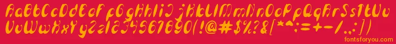 EnjoyTheTime Font – Orange Fonts on Red Background