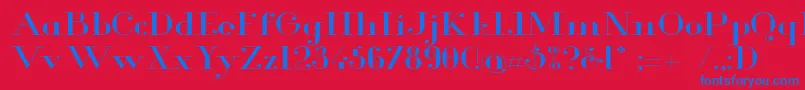 GlamorExtended Font – Blue Fonts on Red Background