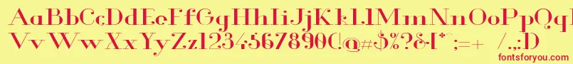 GlamorExtended Font – Red Fonts on Yellow Background