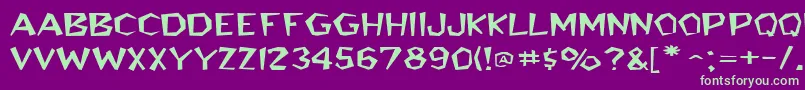 BedrockwideRegular Font – Green Fonts on Purple Background