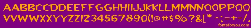 BedrockwideRegular Font – Orange Fonts on Purple Background