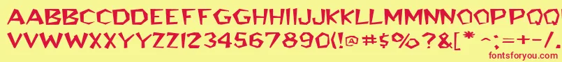 BedrockwideRegular Font – Red Fonts on Yellow Background