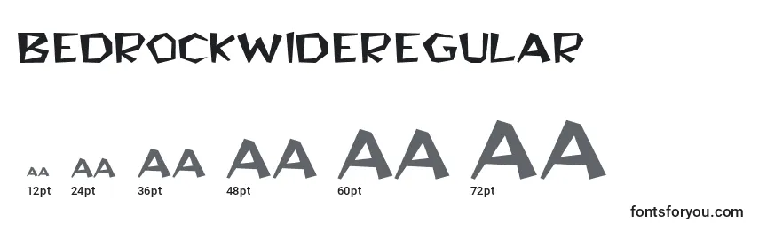 Размеры шрифта BedrockwideRegular