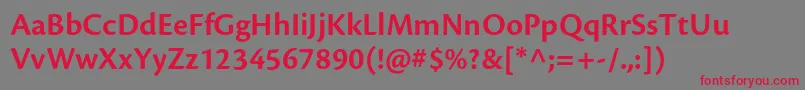 CronosproSemiboldcapt Font – Red Fonts on Gray Background