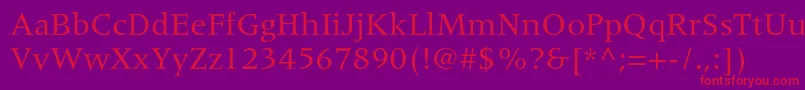 MeridienltstdRoman Font – Red Fonts on Purple Background