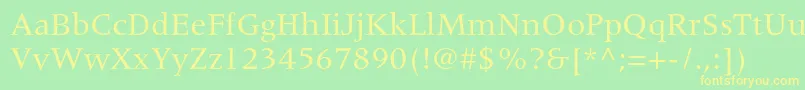 MeridienltstdRoman Font – Yellow Fonts on Green Background