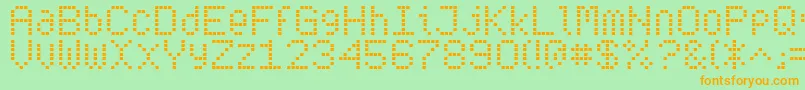 Subwaytickergrid Font – Orange Fonts on Green Background