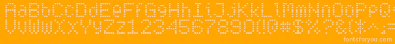 Subwaytickergrid Font – Pink Fonts on Orange Background