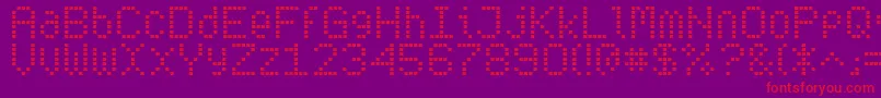 Subwaytickergrid Font – Red Fonts on Purple Background