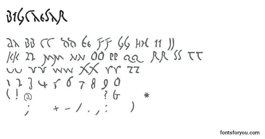 Schriftart Bigcaesar – Alphabet, Zahlen, spezielle Symbole