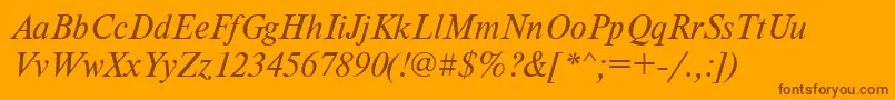 TensecItalic Font – Brown Fonts on Orange Background