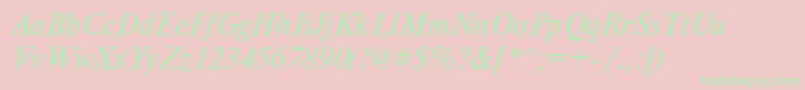 TensecItalic Font – Green Fonts on Pink Background