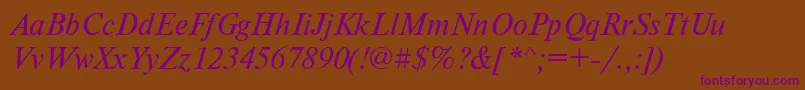 TensecItalic Font – Purple Fonts on Brown Background