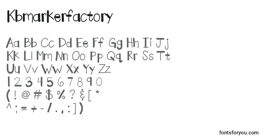 Fuente Kbmarkerfactory - alfabeto, números, caracteres especiales