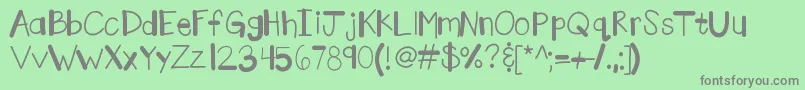 Kbmarkerfactory-Schriftart – Graue Schriften auf grünem Hintergrund