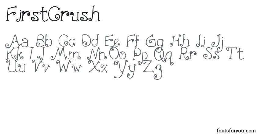Шрифт FirstCrush – алфавит, цифры, специальные символы