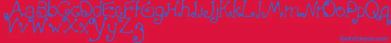 FirstCrush Font – Blue Fonts on Red Background