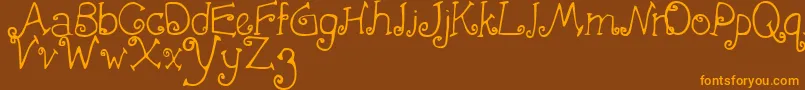 More about FirstCrush Font FirstCrush Font – Orange Fonts on Brown Background