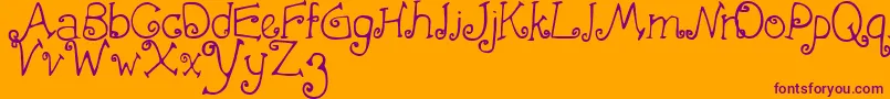 More about FirstCrush Font FirstCrush Font – Purple Fonts on Orange Background