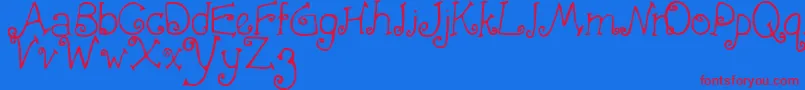 More about FirstCrush Font FirstCrush Font – Red Fonts on Blue Background