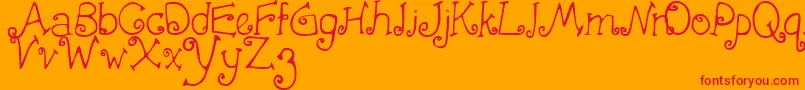 Więcej informacji o czcionce FirstCrush Czcionka FirstCrush – czerwone czcionki na pomarańczowym tle