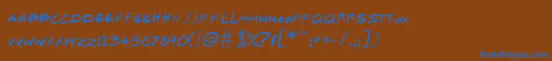 JosefXuerebSFriendsItalic Font – Blue Fonts on Brown Background