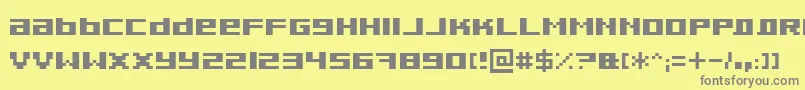 PixeldustBold-Schriftart – Graue Schriften auf gelbem Hintergrund