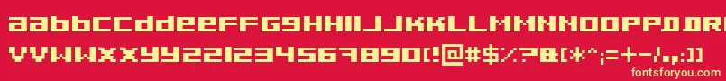 フォントPixeldustBold – 黄色の文字、赤い背景