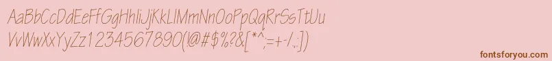 Шрифт EskiztwolightcondcItalic – коричневые шрифты на розовом фоне