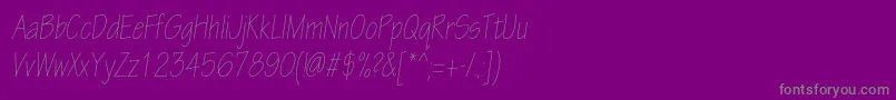 EskiztwolightcondcItalic Font – Gray Fonts on Purple Background