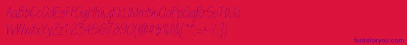 Шрифт EskiztwolightcondcItalic – фиолетовые шрифты на красном фоне