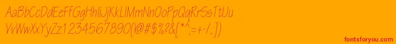 EskiztwolightcondcItalic Font – Red Fonts on Orange Background