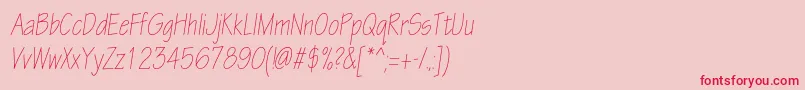 EskiztwolightcondcItalic Font – Red Fonts on Pink Background