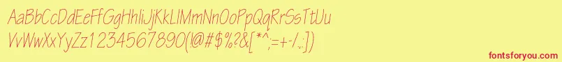 EskiztwolightcondcItalic Font – Red Fonts on Yellow Background