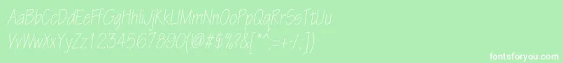 EskiztwolightcondcItalic Font – White Fonts on Green Background