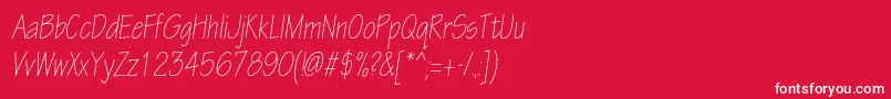 EskiztwolightcondcItalic Font – White Fonts on Red Background