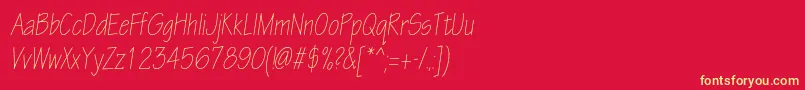 EskiztwolightcondcItalic Font – Yellow Fonts on Red Background