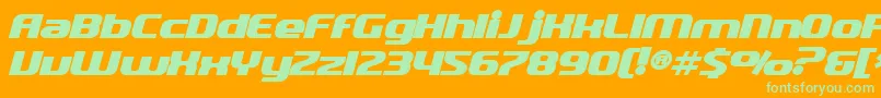 SfQuartziteBoldItalic-Schriftart – Grüne Schriften auf orangefarbenem Hintergrund