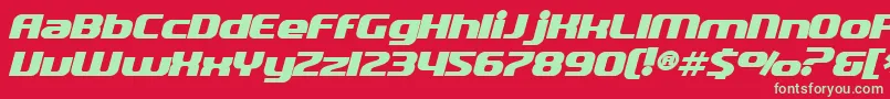 SfQuartziteBoldItalic Font – Green Fonts on Red Background