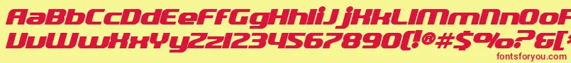 SfQuartziteBoldItalic Font – Red Fonts on Yellow Background