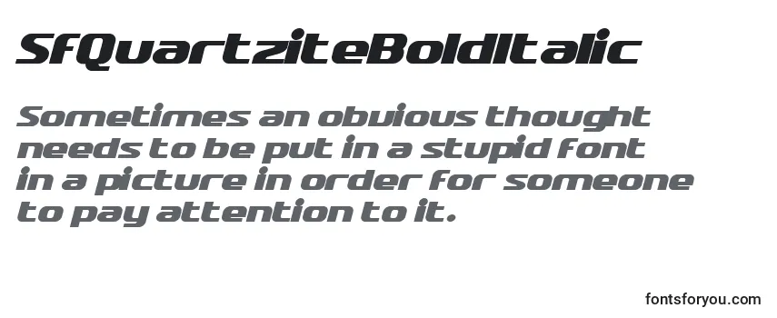 Обзор шрифта SfQuartziteBoldItalic