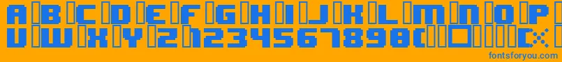 Шрифт 8bitWonderNominal – синие шрифты на оранжевом фоне