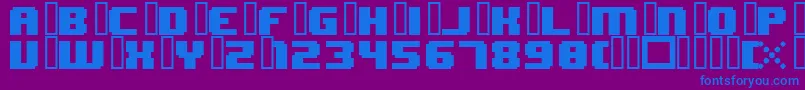 8bitWonderNominal Font – Blue Fonts on Purple Background