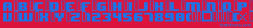Шрифт 8bitWonderNominal – синие шрифты на красном фоне
