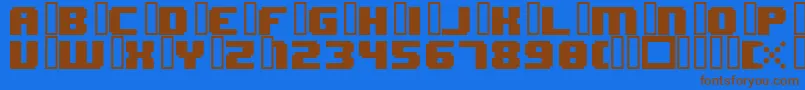 8bitWonderNominal Font – Brown Fonts on Blue Background