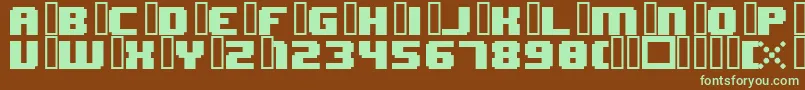 8bitWonderNominal Font – Green Fonts on Brown Background