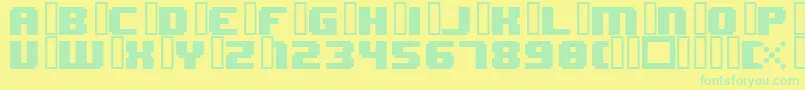 8bitWonderNominal Font – Green Fonts on Yellow Background