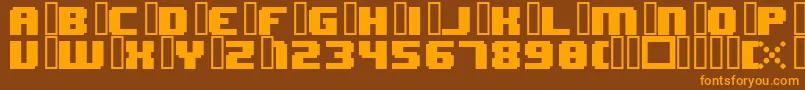 8bitWonderNominal Font – Orange Fonts on Brown Background