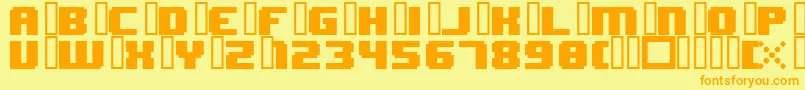 8bitWonderNominal Font – Orange Fonts on Yellow Background